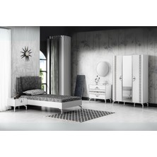 Doressa Daffy White Genç Odası Takımı Yonga Levha Malzeme ile 5 Parça Modern Tasarım