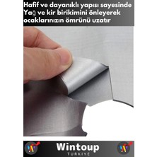 Wintoup Özel Üretim 4'lü Ocak Koruyucu Ped Alüminyum Dayanıklı Kolay Temizlenir Ocak Kir Koruyucu