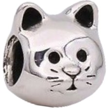 Meraklı Kedi Charm | 925 Ayar Gümüş