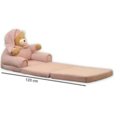 Berrin Store Portatif Polar Dolum 3 Katlı Çocuk Koltuğu Çocuk Yatağı Çocuklar Için Sevimli Ayıcık 56X40X50