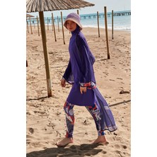 Marina Desenli Mor Kimono KAFTAN P2420