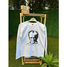 Atatürk Baskılı Uzun Kol Body Beyaz