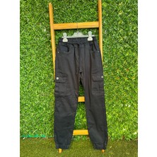 Kargo Cepli Gabardin Pantolon Siyah