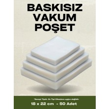 18X22 cm Endüstriyel ve Gıda Düz Tip Vakum Makinesi Poşeti 50 Adet - 70 Mic.