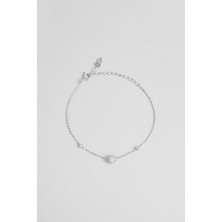 So CHIC Minimal Tasarım 18 Ayar Beyaz Altın Kaplama 18 Cm Gümüş Bileklik