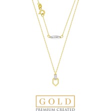 So CHIC 14 Ayar Altın Sertifikalı Premium Created Taşlı Kolye
