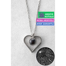 Jewelmim Gümüş 100 Dilde Seni Seviyorum Yazan 18 Ayar Beyaz Altın Kaplama Kalp Kolye 925 Ayar Gümüş Kadın Kolye | Bayan Yüz Dilde Seni Seviyorum Kolyesi Kalpli Kadın Gümüş Kolye