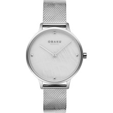 Obaku Denmark V295LXCWHC Quartz Çelik Hasır Gri 34 mm Kadın Kol Saati