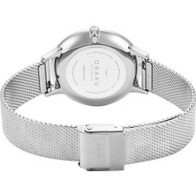 Obaku Denmark V295LXCWHC Quartz Çelik Hasır Gri 34 mm Kadın Kol Saati