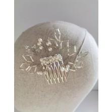 Bivalvia Accessories Işıltılı Inci ve Kristal Tarak Toka