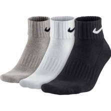 Nike U V Cush Ankle- 3p Value Unisex Çorap SX4926-901-ÇOK Renkli