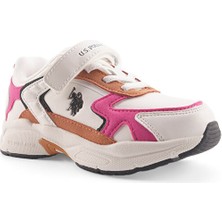 U.S. Polo Assn. Kız Çocuk Sneaker Beyaz-Pembe 101885743 4f Krenas 4pr