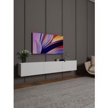 dolapmodellericom Beyaz Tv Ünitesi Duvara Monte, Televizyon Sehpası Bohem