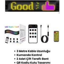 LED Matrix Panel Dijital Ekran Kumandalı App Kontrollü Oto Aksesuar Yayıncı Bilgisayar Odası