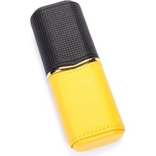 Parmida Deri Puro Kılıfı/seyahat Humidoru 2'li - Sarı/siyah