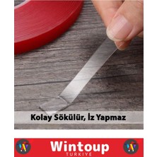 Wintoup Özel Üretim Ultra Güçlü Çok Amaçlı Tamir Cam Dış Mekan Montaj 1,5mt Çift Taraflı Şeffaf Bant 2 Adet