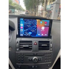 Victor Mercedes Benz C 2007-2011 Android Sürüm 13 Kablosuz Carplay Navigasyon Multimedya 9 Inç Ekran 4G Ram + 32GB Hafıza Çerçeveli ve arka görüş kameralı