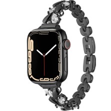 Heptek İletişim Apple Watch 2/3/4/5/6/7/8/9/se/nike 38MM 40MM 41MM Metal Kordon Tasarım (KRD-103)