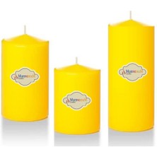 MumvemuM 3 Lü  Sarı Set Mum Çap :6 cm