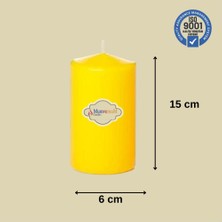 MumvemuM 3 Lü  Sarı Set Mum Çap :6 cm