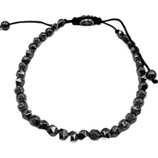 Defne Silver Hematit Taşlı Ipli Bileklik