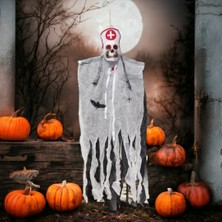 Kapella Halloween Kuru Kafa Hemşire İskelet Hayalet Asılabilir Parti Dekoru 140CM AST6749