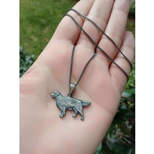 Defne Silver Siyah Kaplamalı Gümüş Köpek Kolye