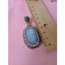 Defne Silver Otantik Naturel Taşlı Kolye Ucu