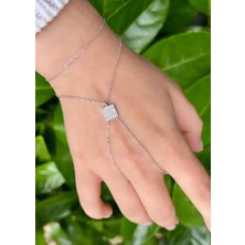 Defne Silver Kare Taşlı Şahmeran