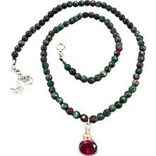 Defne Silver Milas Yeşil Akik Kolye