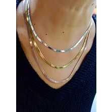 Defne Silver 50 cm Italyan Yassı Zincir