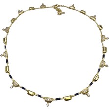 Defne Silver Bety Lacivert Taşlı Koleksiyon Kolye