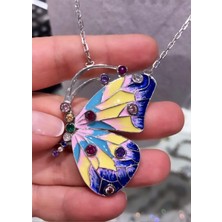 Defne Silver Mineli Kelebek Kolye