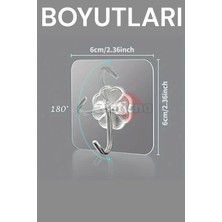 İstisna 12 Adet Kancalı Süper Güçlü Şeffaf Çerçeve Askısı Lekesiz Duvar Yapışkanı Mutfak Banyo Raf Tutucu