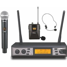 Starktech König K-990 Çift Kanal Uhf Telsiz Yaka/kafa Mikrofon + El Mikrofonu Seti