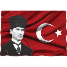 Emtory Home 10 Adet Karne Kılıfı - Atatürk ve Türk Bayrağı - Kuşe Malzeme - Andımız ve Istiklal Marşı