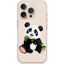 Zeyno Apple iPhone 11 Pro Max Uyumlu Bambu Yiyen Panda Desenli Silikon Kılıf