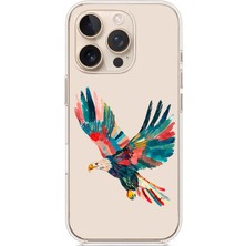 Zeyno Apple iPhone 12 Pro Max Uyumlu Renkli Kartal Desenli Silikon Kılıf
