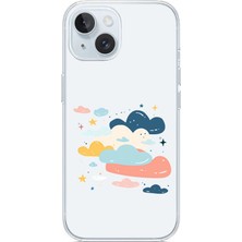Zeyno Apple iPhone 14 Plus Uyumlu Bulutlu Gökyüzü Desenli Silikon Kılıf