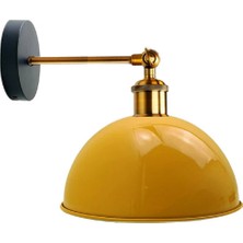 Riolight  Vintage,Retro,Rustik Açık Sarı 1xe27 Eskitme Duylu Masallı Tekli Duvar Aplik Şapka Çap:23cm