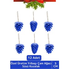 Premium Luxery Kış Parti Yeni Yıl Noel Yılbaşı Çam Ağacı Süsü Dekoratif Mini Kozalak 12 Adet