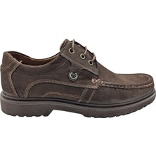 Çiğdem Kundura Derimas 2601 Brumel  Nubuk Deri Ayakkabı - Derimas 2061 - Kahverengi - Bağlı - 41