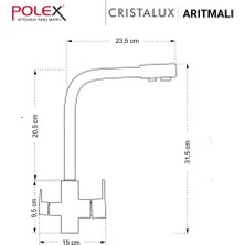 Polex Cristalux Lux Arıtmalı Mutfak Evye Bataryası