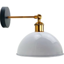 Riolight  Vintage,Retro,Rustik Beyaz 1xe27 Eskitme Duylu Masallı Tekli Duvar Aplik Şapka Çap:23cm
