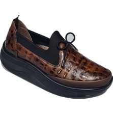 Ceyo Lastikli Dolgu Phlyon Taban  Deri Kadın Ayakkabı 4030