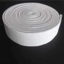Hayal Lastik  Beyaz 8 cm Enli Yassı Lastik 3 Metre Bel Paça Etek Lastiği