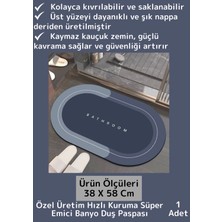 Wintoup Premium Üretim Nano Teknoloji Kaymaz Kauçuk Süper Hızlı Emici Kuruma Nappa Deri Banyo Duş Paspası