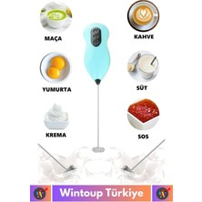 Wintoup Özel Çelik Uçlu Pilli Soğuk Kahve Süt Köpürtücü Sos Krema Mama Yumurta Çırpıcı Mini Mikser Mixer
