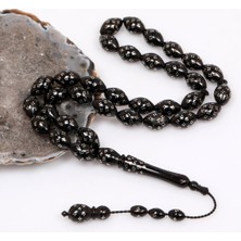 Gümüş Işlemeli Kuka Tesbih 8*12 mm