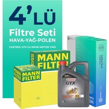 MANN Dacia Duster 1.0 Benzinli Filtre Bakım Seti Castrol Motor Yağlı (2018-2022) 4 Lü
